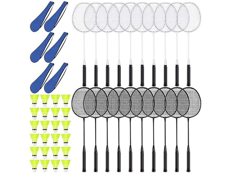 20 Pcs Badminton Rackets Set with 24 Shuttlecocks