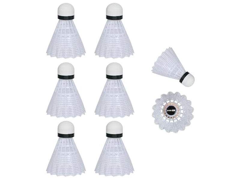 Badminton Ball 6Pcs White Nylon Badminton Shuttlecock