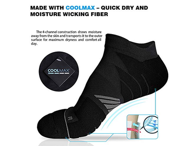Running Athletic Anti-Blister Wicking Coolmax Socks