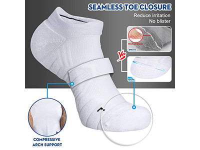 Running Socks Cushion Padded Moisture Wicking Low