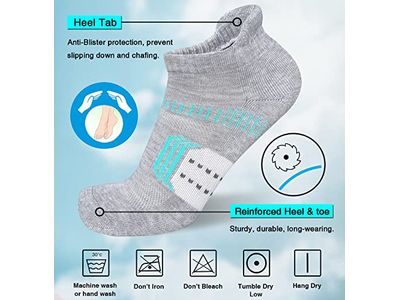 Womens Athletic Cushioned Anti-Blister Ankle Socks 5 Pairs